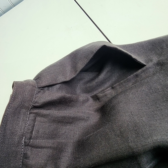 Vtg Women's Linen Midi Skirt ILGWU Black Side Zip USA Sz 12 - Picture 11 of 13